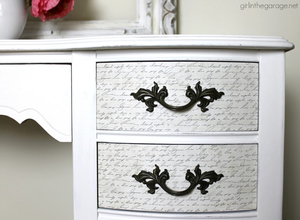 Vintage French Provincial decoupage desk makeover - Girl in the Garage