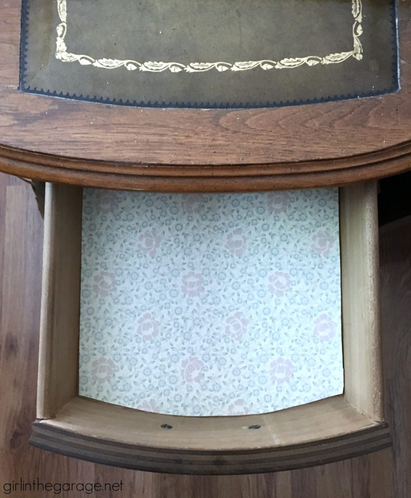 Vintage French Provincial decoupage desk makeover - Girl in the Garage