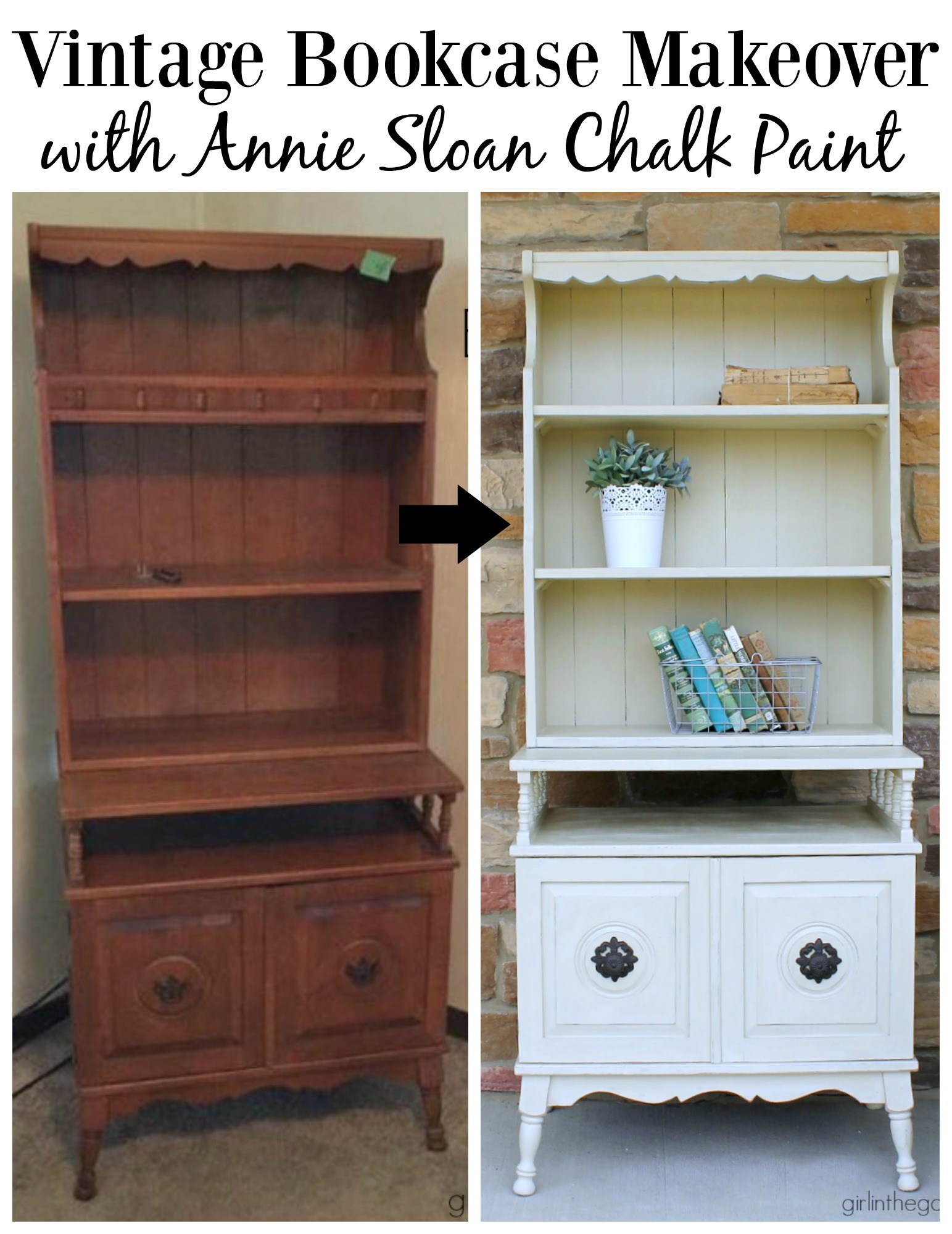 Vintage Bookcase Makeover Annie Sloan Chalk Paint Girl In The