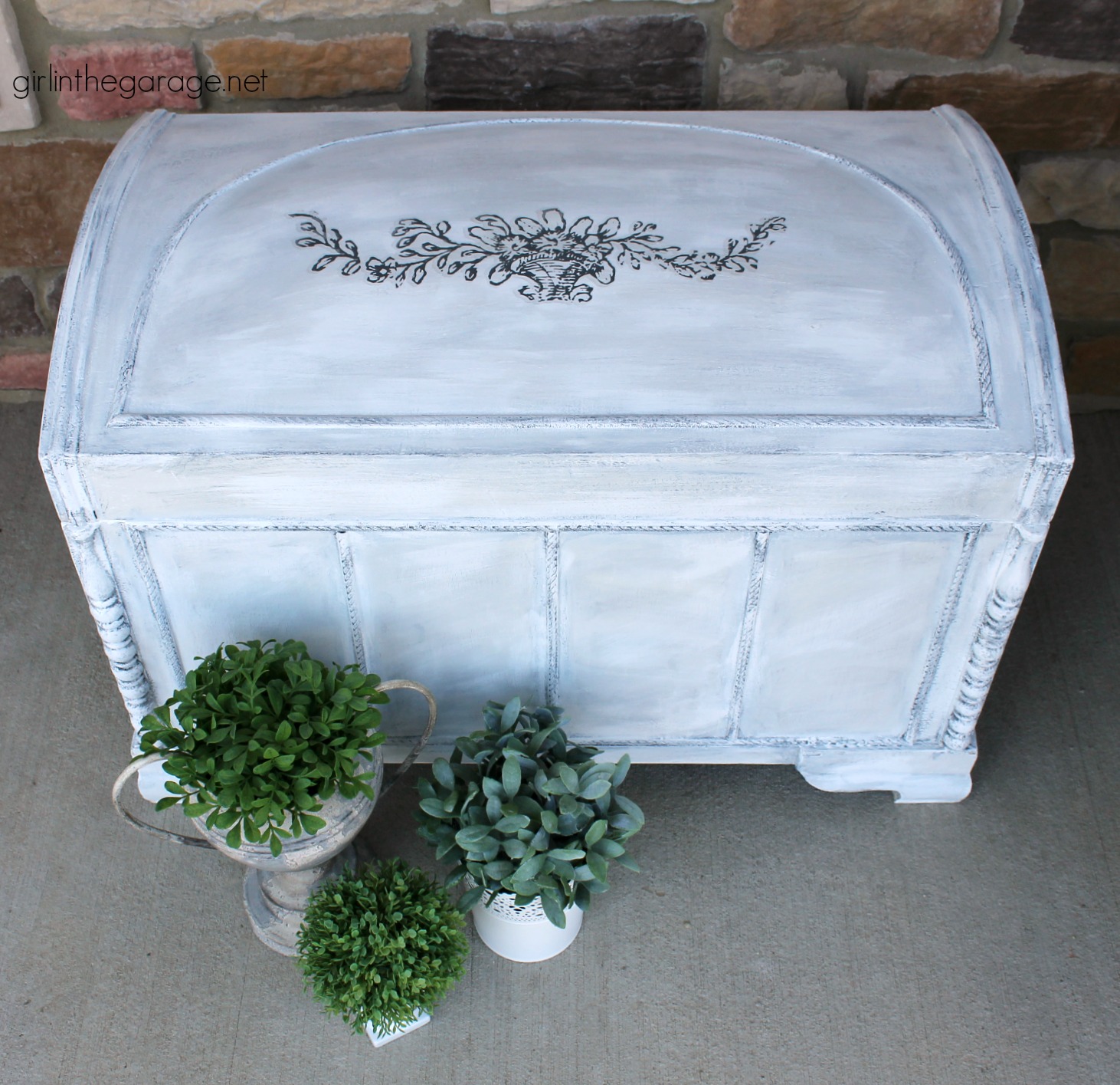 Beautiful painted cedar chest ideas for vintage, antique, Lane, and wooden chests. DIY painted furniture ideas by Girl in the Garage