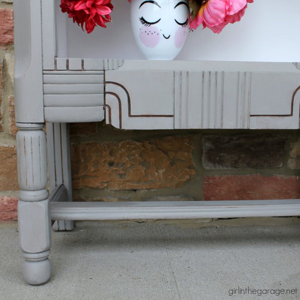 DIY Repurposed radio cabinet makeover to bookshelf - Girl in the Garage