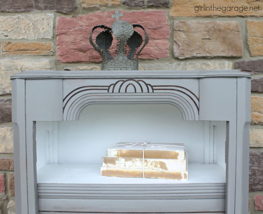 DIY Repurposed radio cabinet makeover to bookshelf - Girl in the Garage