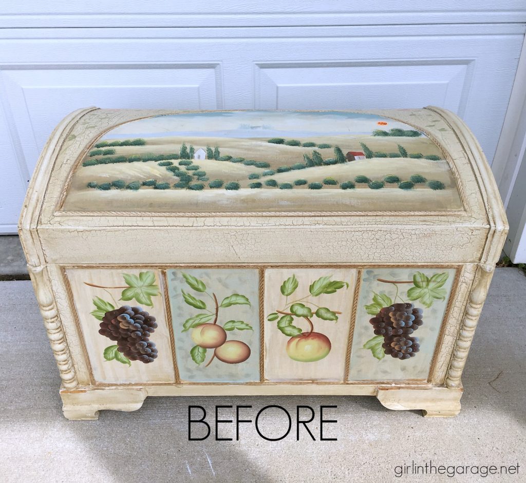 DIY chest makeover with easy layered paint technique tutorial. Girl in the Garage