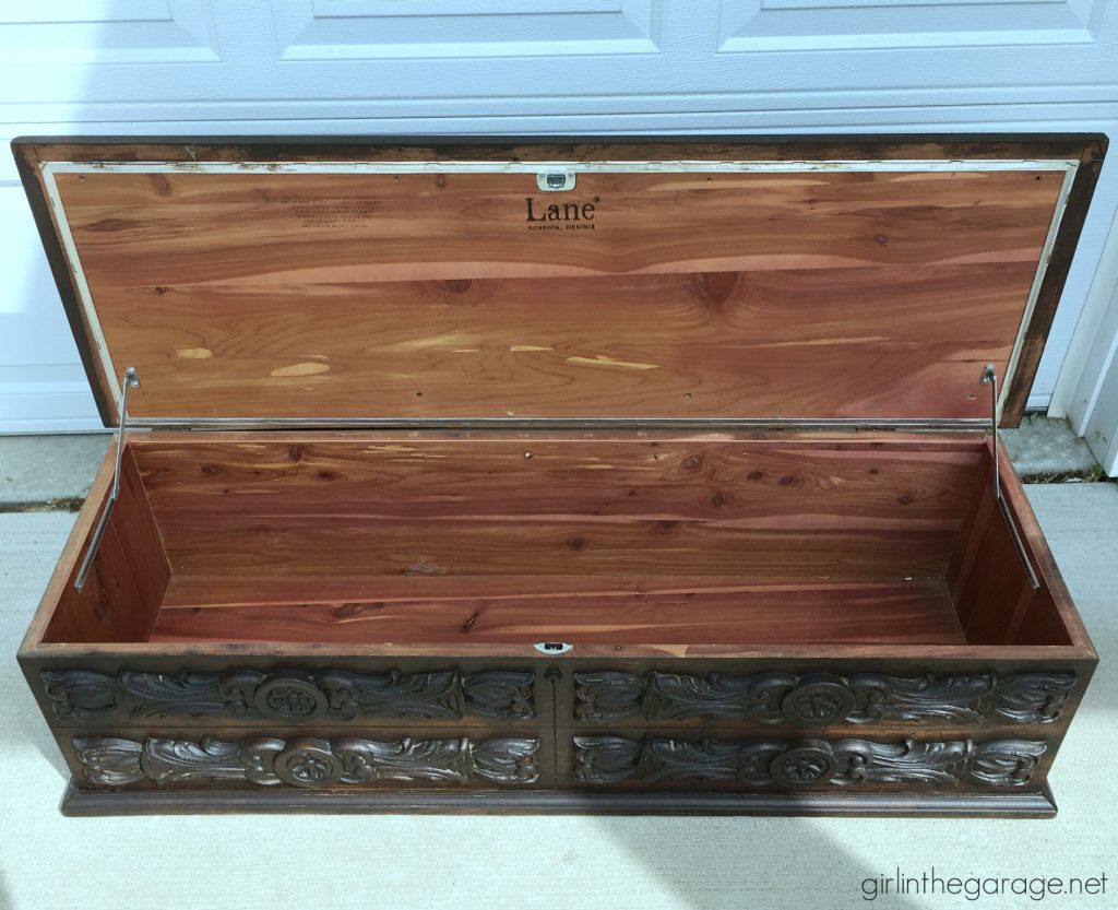 Painted vintage Lane chest makeover with added feet and Fusion Mineral Paint - by Girl in the Garage