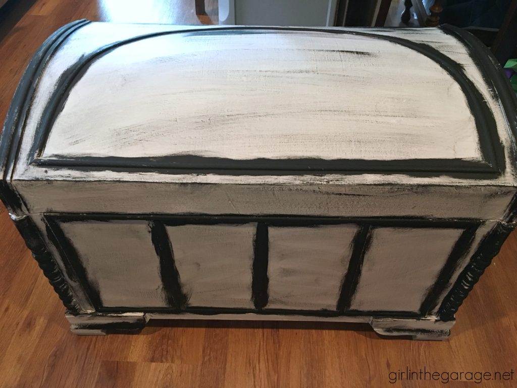 DIY chest makeover with easy layered paint technique tutorial. Girl in the Garage