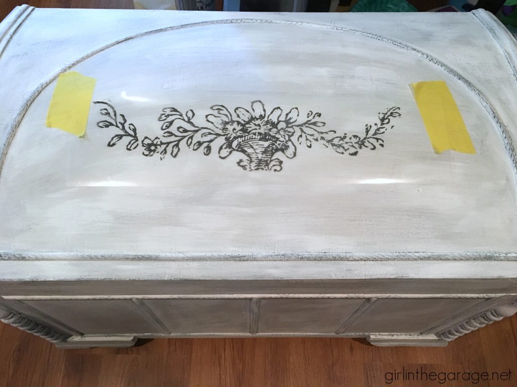 DIY chest makeover with easy layered paint technique tutorial. Girl in the Garage