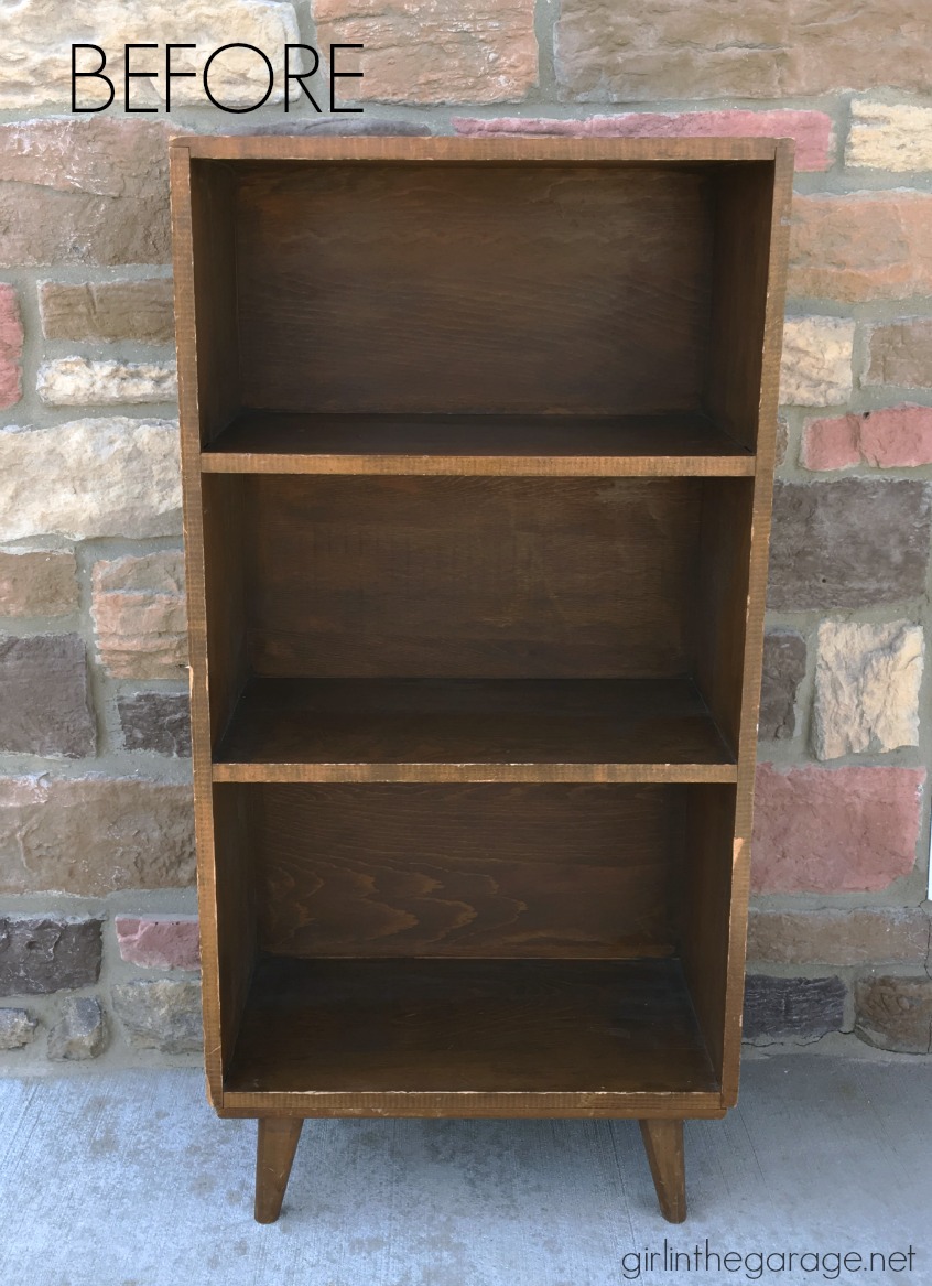 Vintage bookcase makeover to DIY faux card catalog - Girl in the Garage