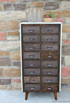 Bookcase Makeover to Faux Card Catalog - Girl in the Garage®