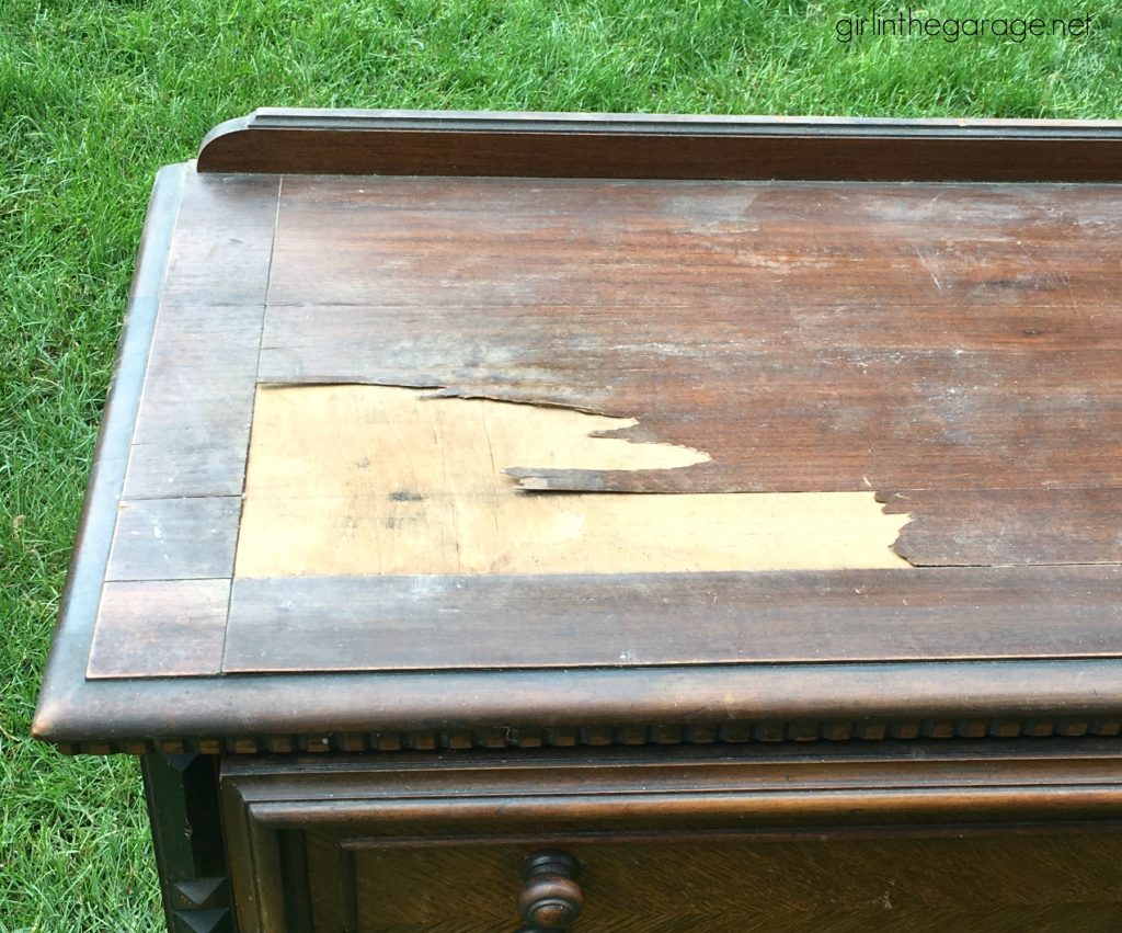 Yard Sale Antique Sideboard Makeover - Girl in the Garage