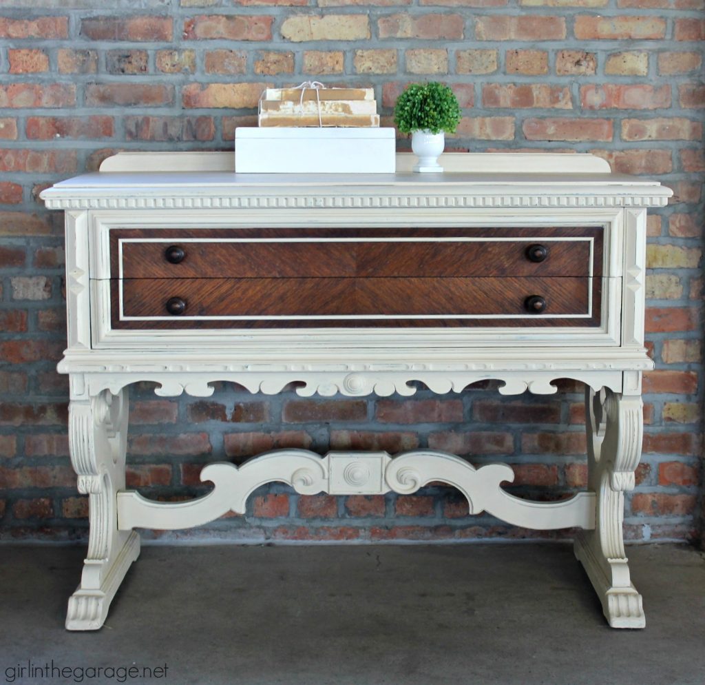 Stunning two-tone antique sideboard makeover - Girl in the Garage