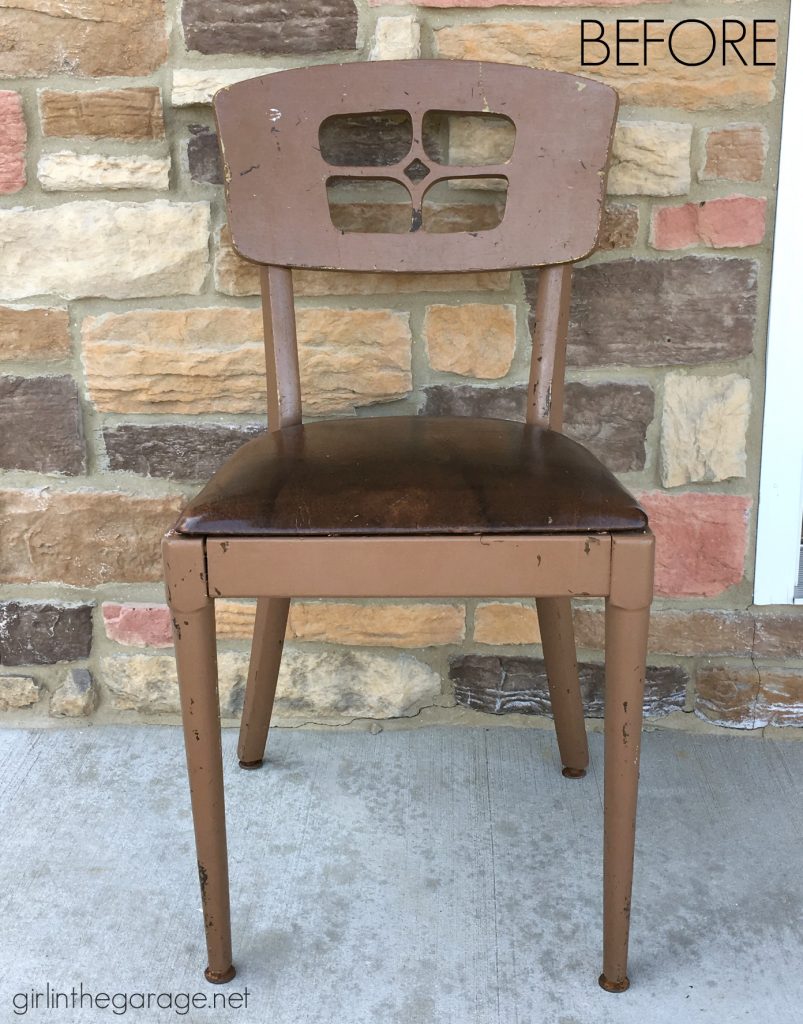 Mismatched vintage chair and desk makeover - by Girl in the Garage