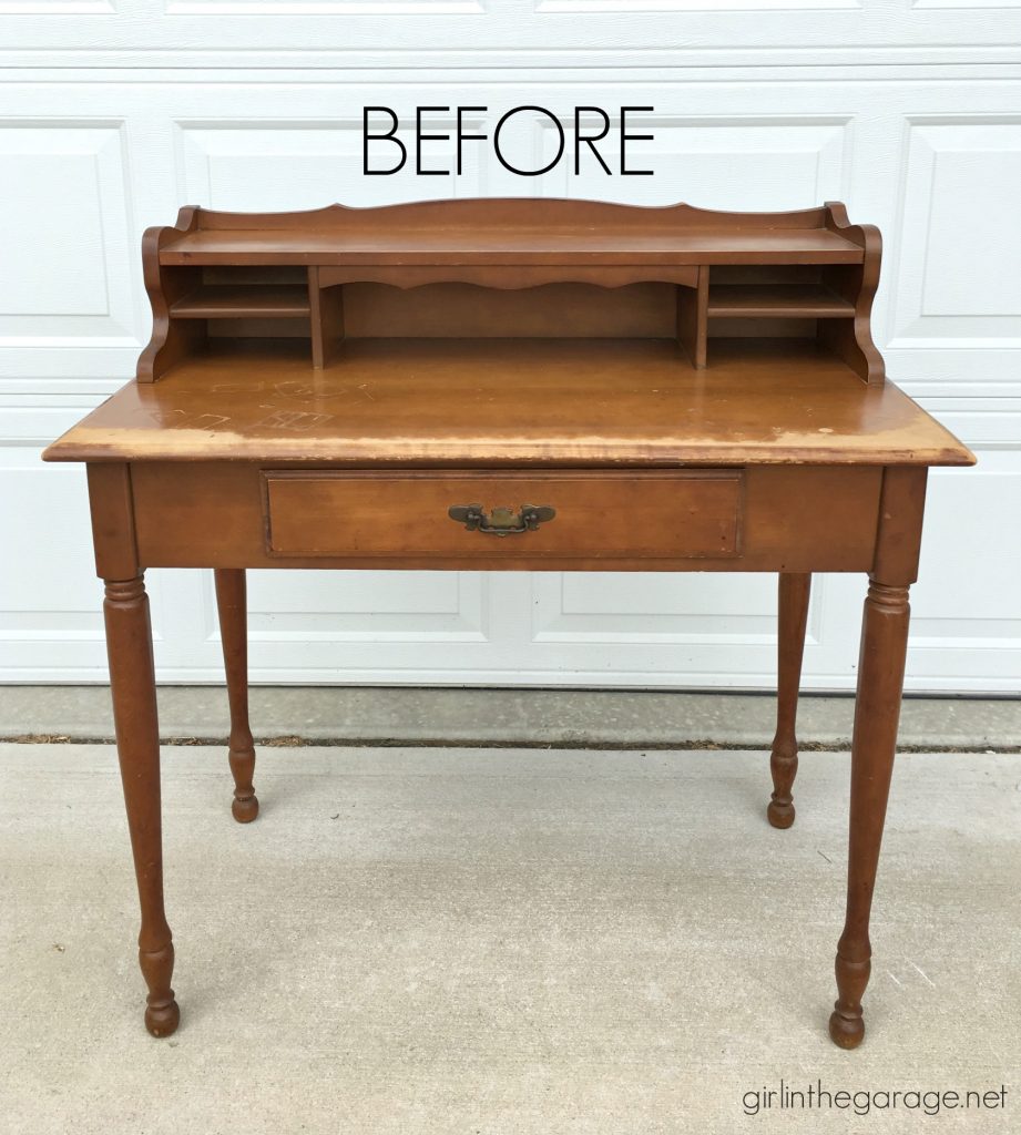 Mismatched vintage chair and desk makeover - by Girl in the Garage