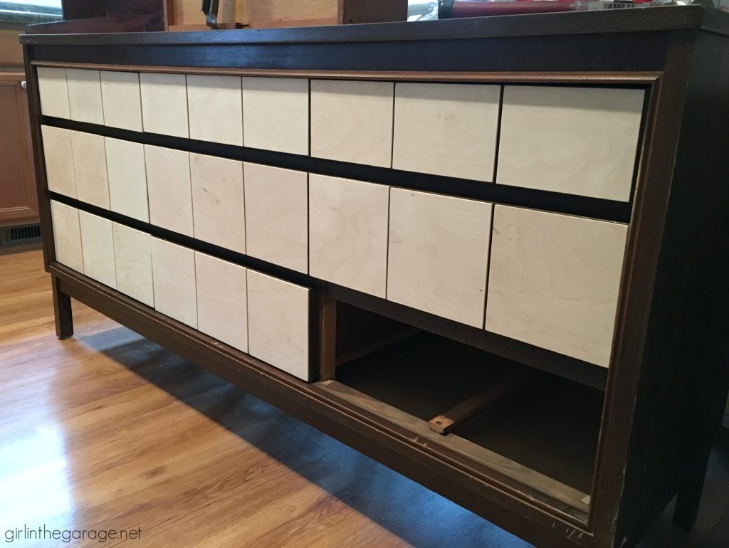 DIY faux card catalog - thrifted dresser makeover - by Girl in the Garage