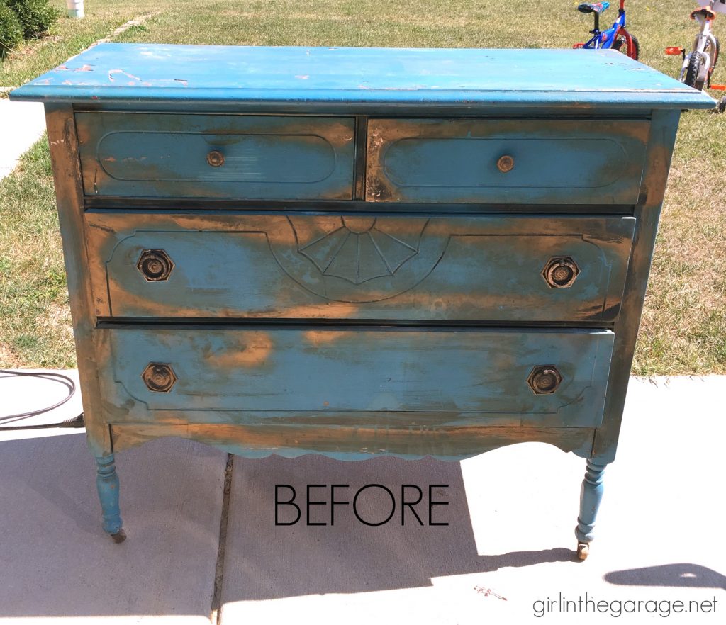 Learn how to repair and repaint painted furniture for a much better result, tutorial by Girl in the Garage.