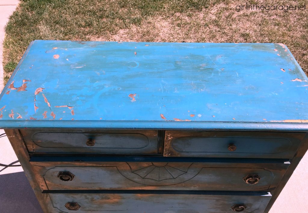 Learn how to repair and repaint painted furniture for a much better result, tutorial by Girl in the Garage.