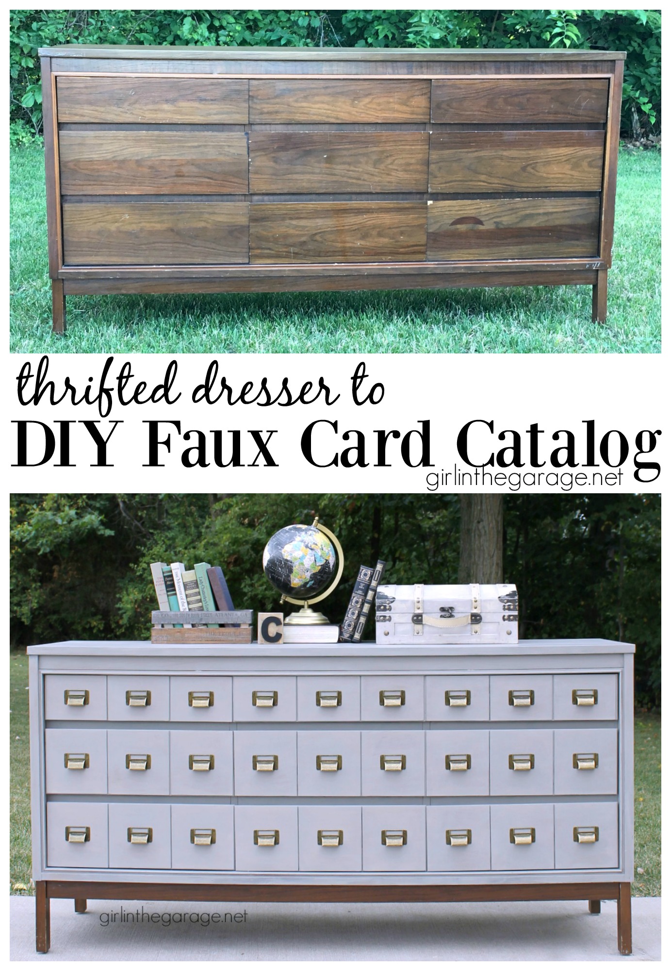 Diy Card Catalog Dresser Girl In The Garage