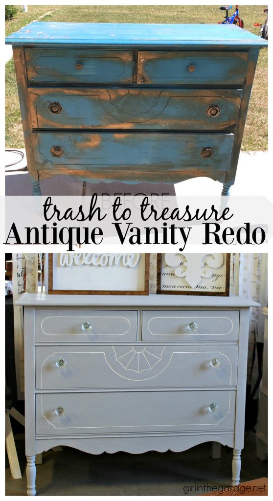 Antique Vanity Makeover with Chalk Paint - Girl in the Garage