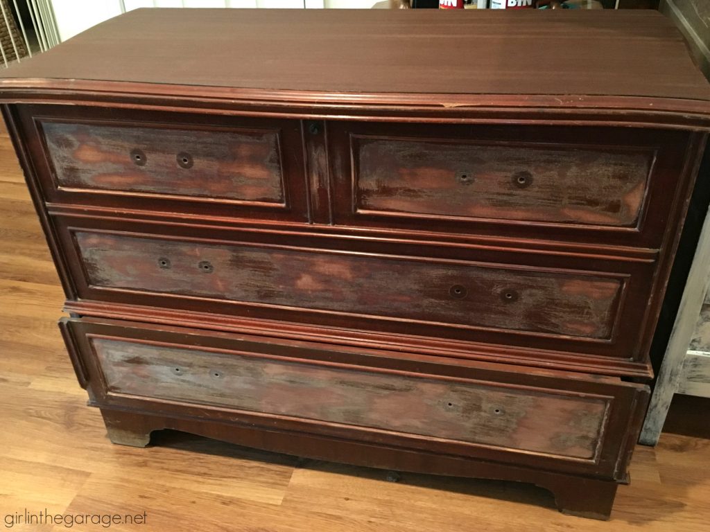 Vintage Cedar Chest Makeover - Minwax Stain and Annie Sloan Chalk Paint - No Bleed Through - by Girl in the Garage