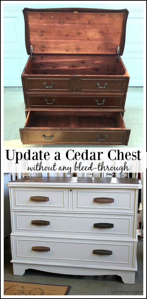 How to paint a cedar chest without bleed through - Furniture makeover advice by Girl in the Garage