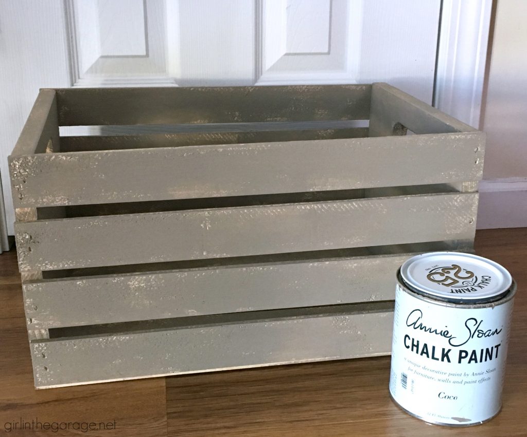 How to Paint a DIY Weathered Crate with French Image Transfer - Girl in the Garage