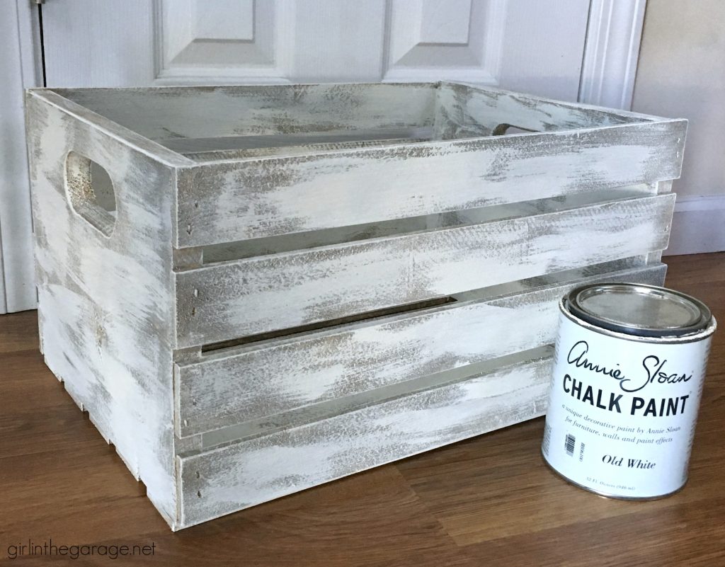 How to Paint a DIY Weathered Crate with French Image Transfer - Girl in the Garage