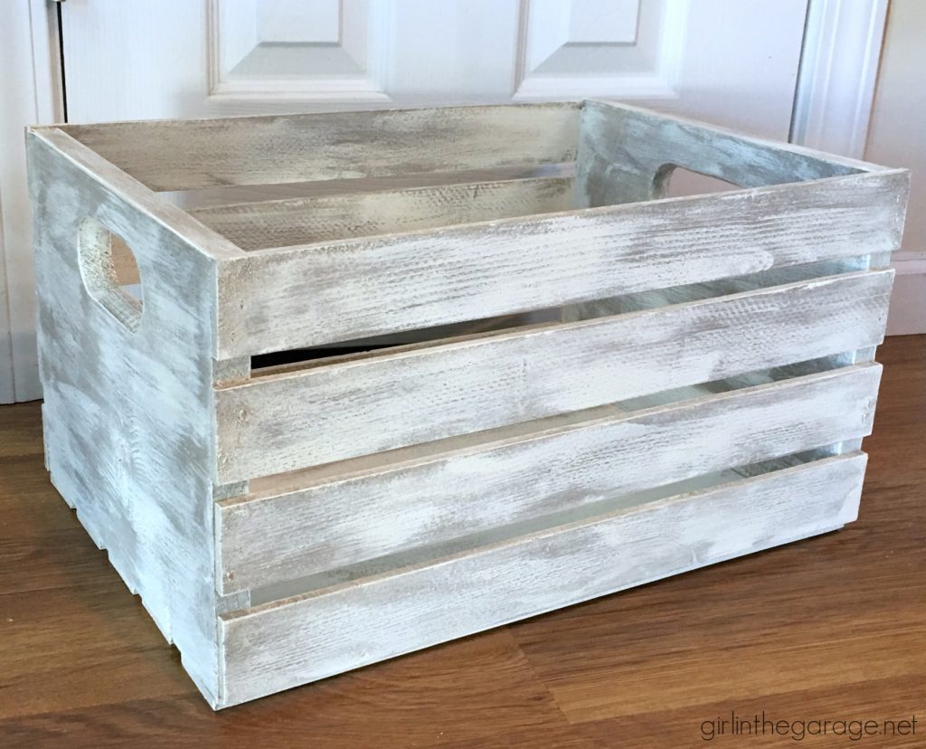 How to Paint a DIY Weathered Crate with French Image Transfer - Girl in the Garage