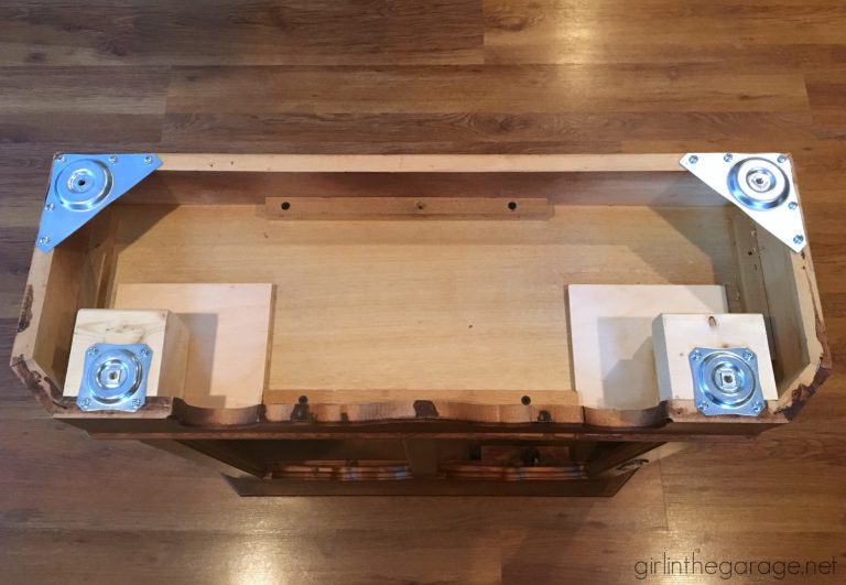 Painted Curio + Adding Legs to Furniture Girl in the Garage®