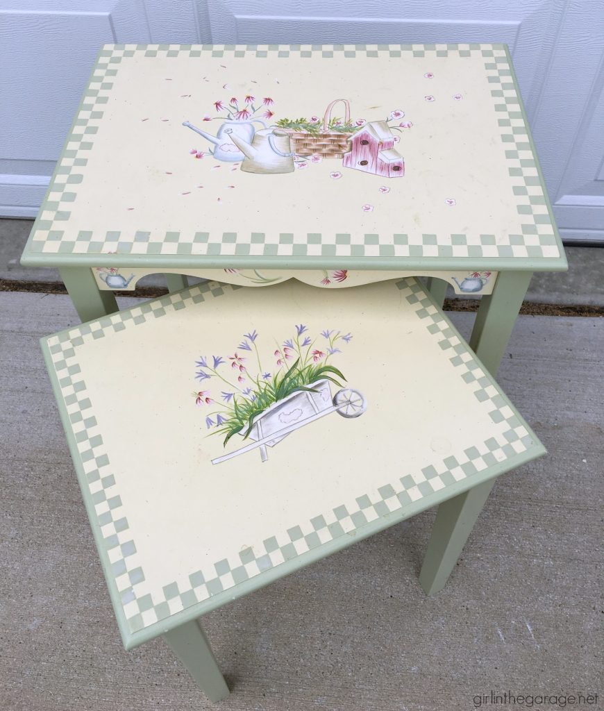 Decoupage nest deals of tables