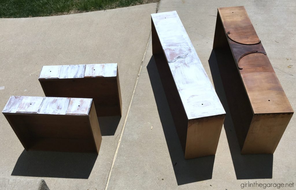 DIY Thrifted antique dresser makeover with stain and Chalk Paint - a two-tone makeover tutorial by Girl in the Garage