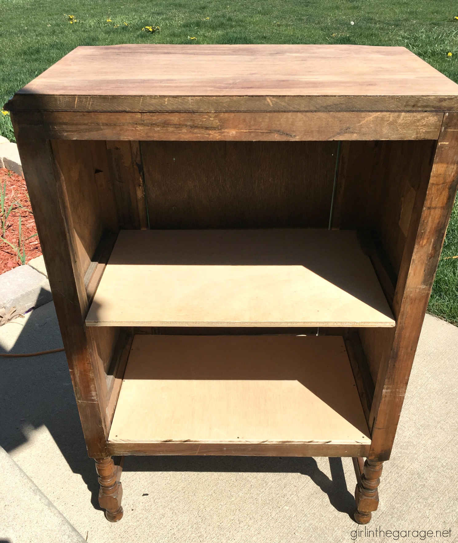 Repurposed radio cabinet - repaired and painted by Girl in the Garage