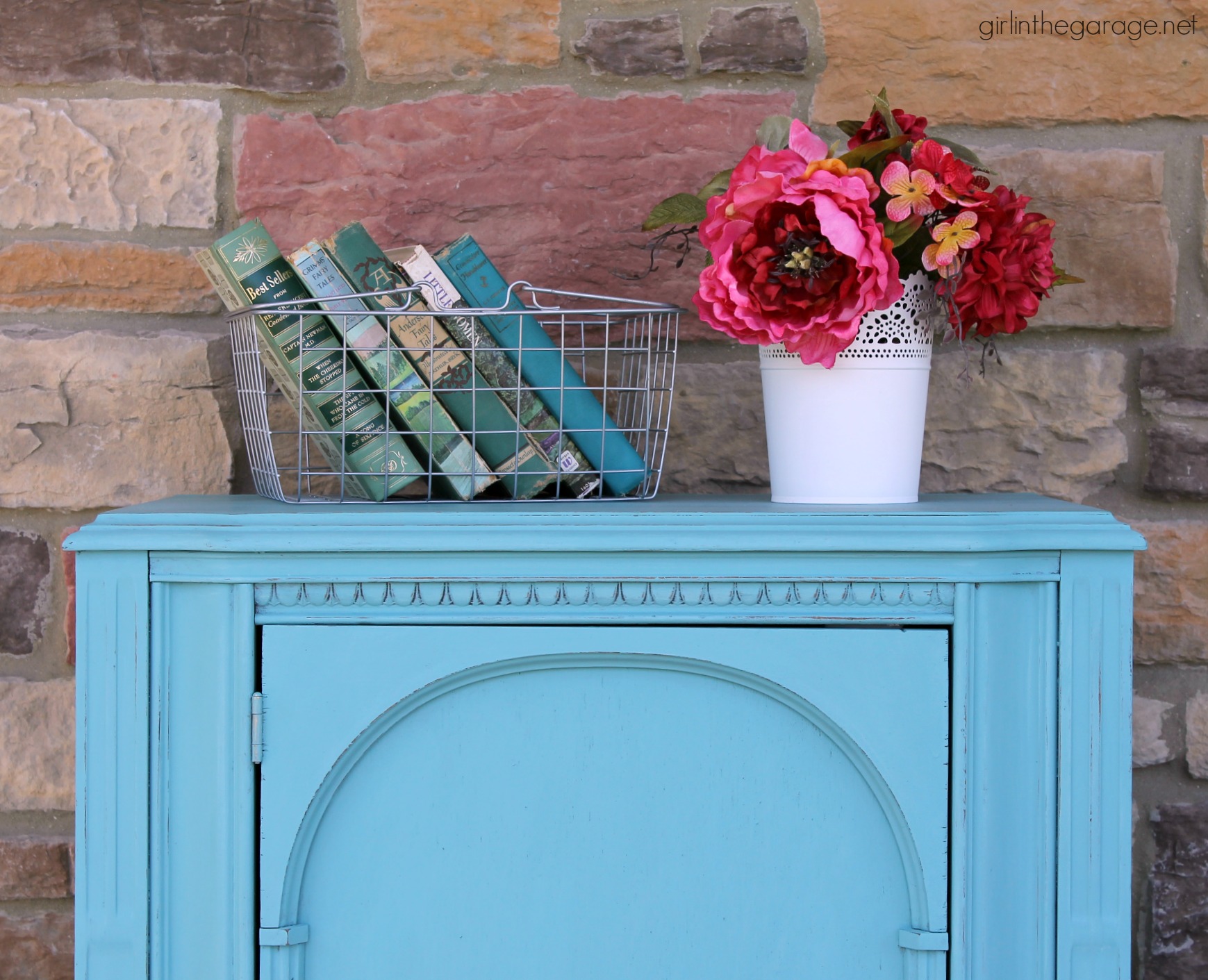 Charming Vintage Cabinet in Rustoleum Chalked Paint Soothing Blue - Girl in  the Garage®