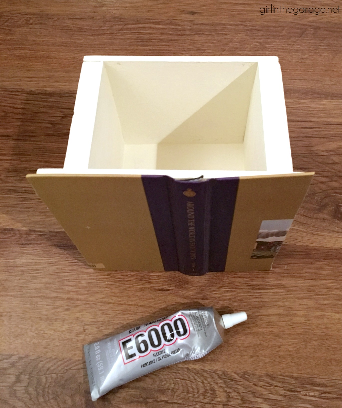 DIY hidden secret storage book box from thrifted book covers - Easy DIY tutorial by Girl in the Garage