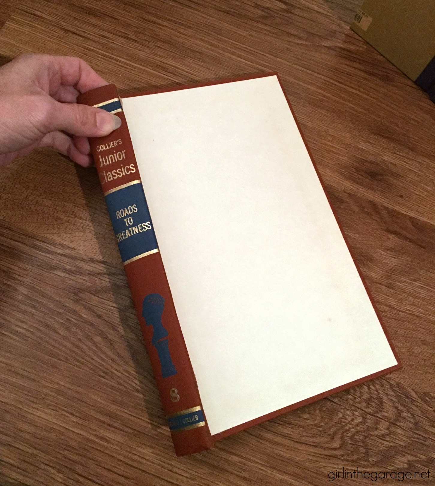 Thrifted book cover projects - Easy DIY tutorial by Girl in the Garage