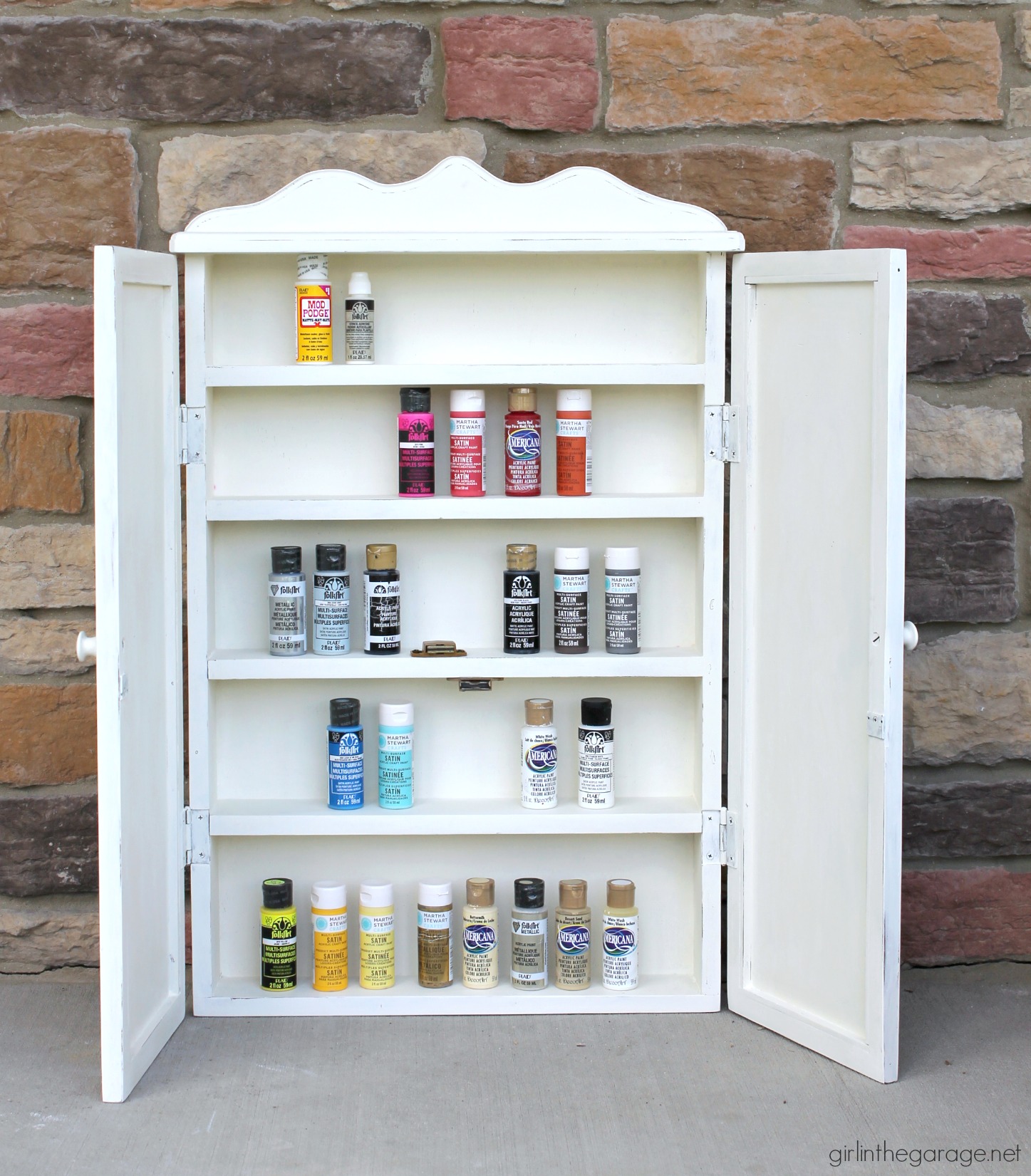 Pretty Papered Cabinet Makeover Girl In The Garage