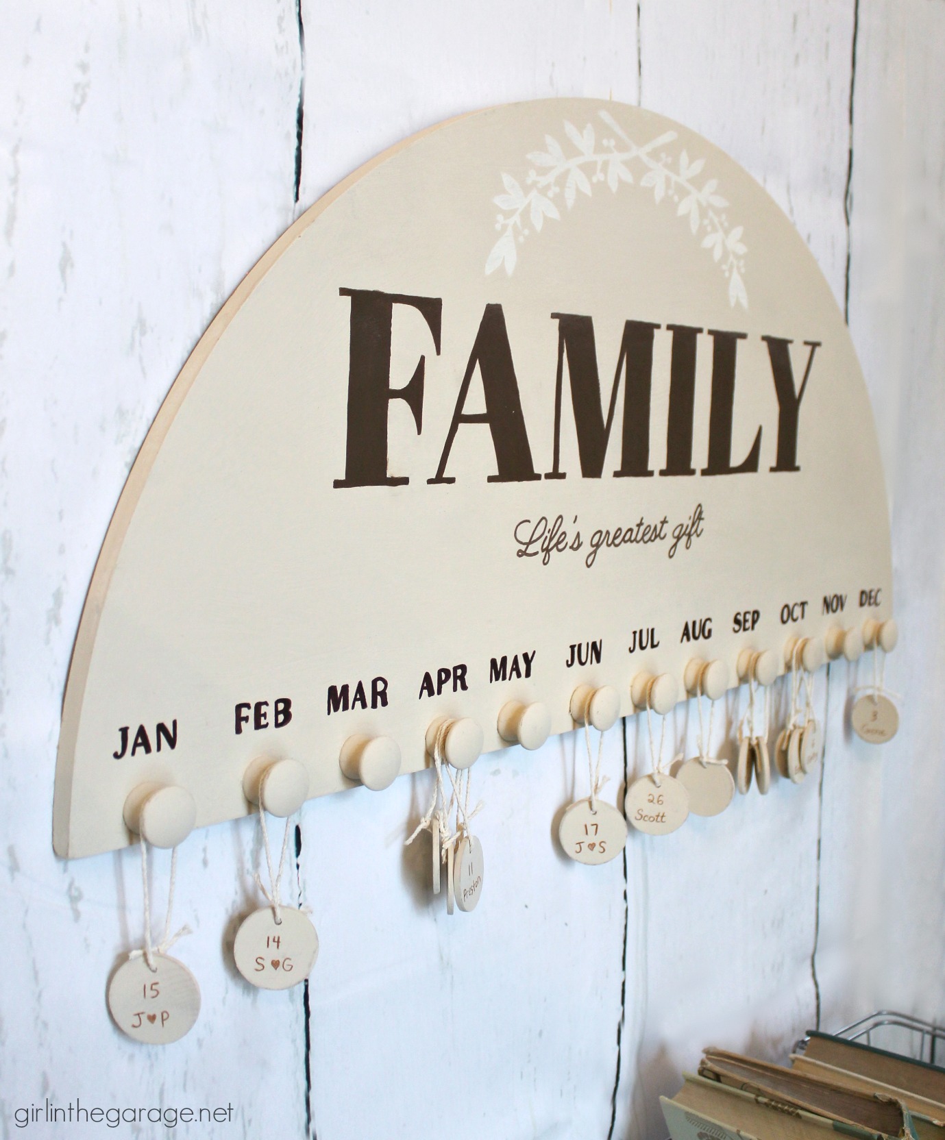 Thrifted art to DIY family birthday calendar - Remember important dates with a keepsake wall calendar - Step by step tutorial by Girl in the Garage