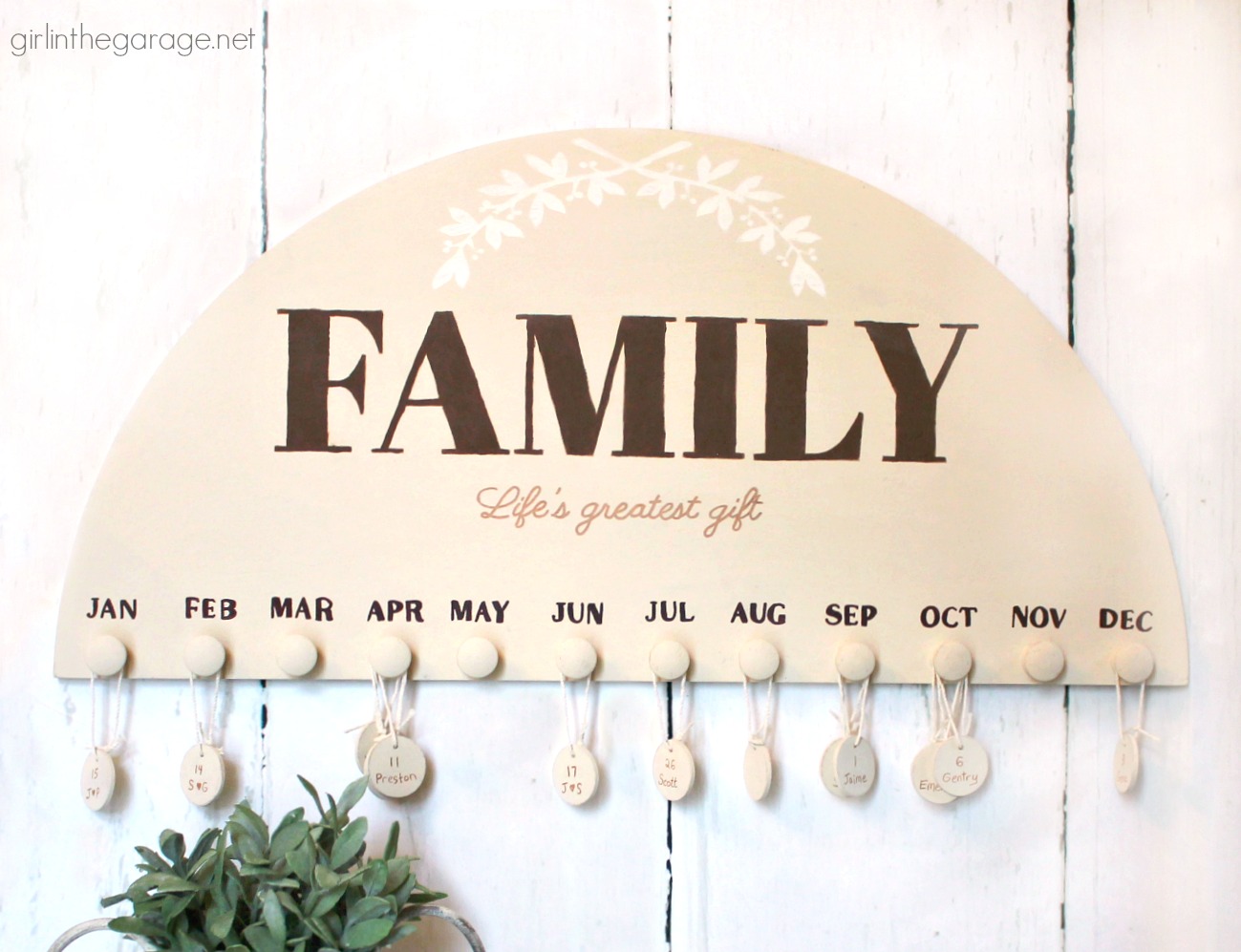 Thrifted art to DIY family birthday calendar - Remember important dates with a keepsake wall calendar - Step by step tutorial by Girl in the Garage