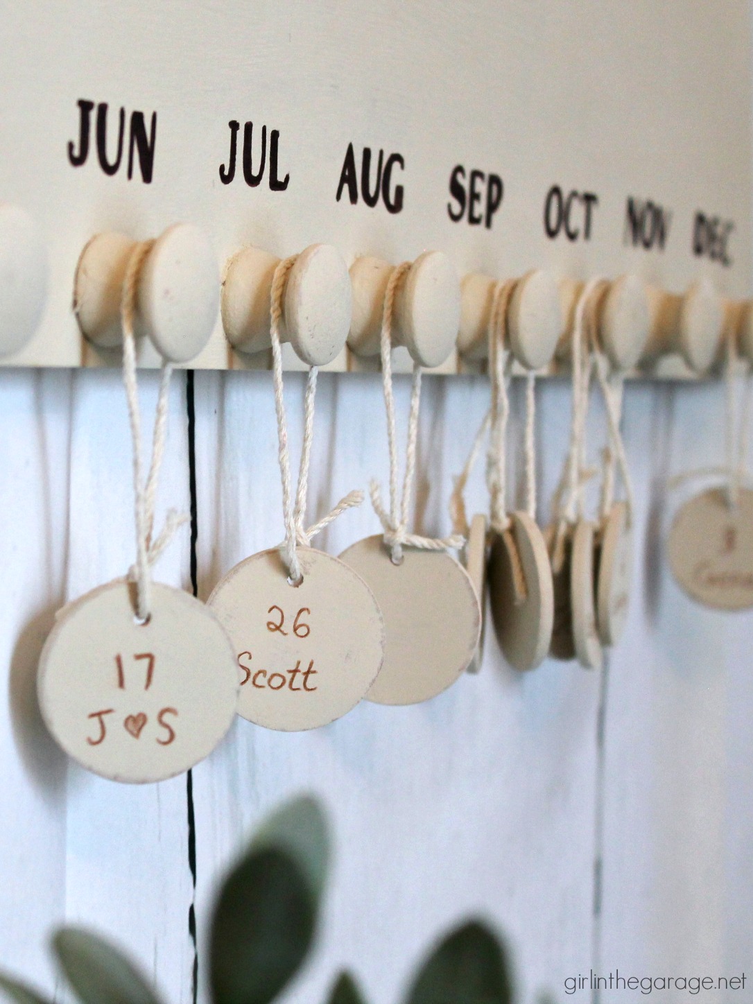 Thrifted art to DIY family birthday calendar - Remember important dates with a keepsake wall calendar - Step by step tutorial by Girl in the Garage