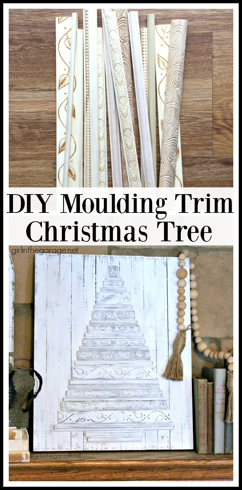 DIY Moulding Trim Christmas Tree - tutorial by Girl in the Garage