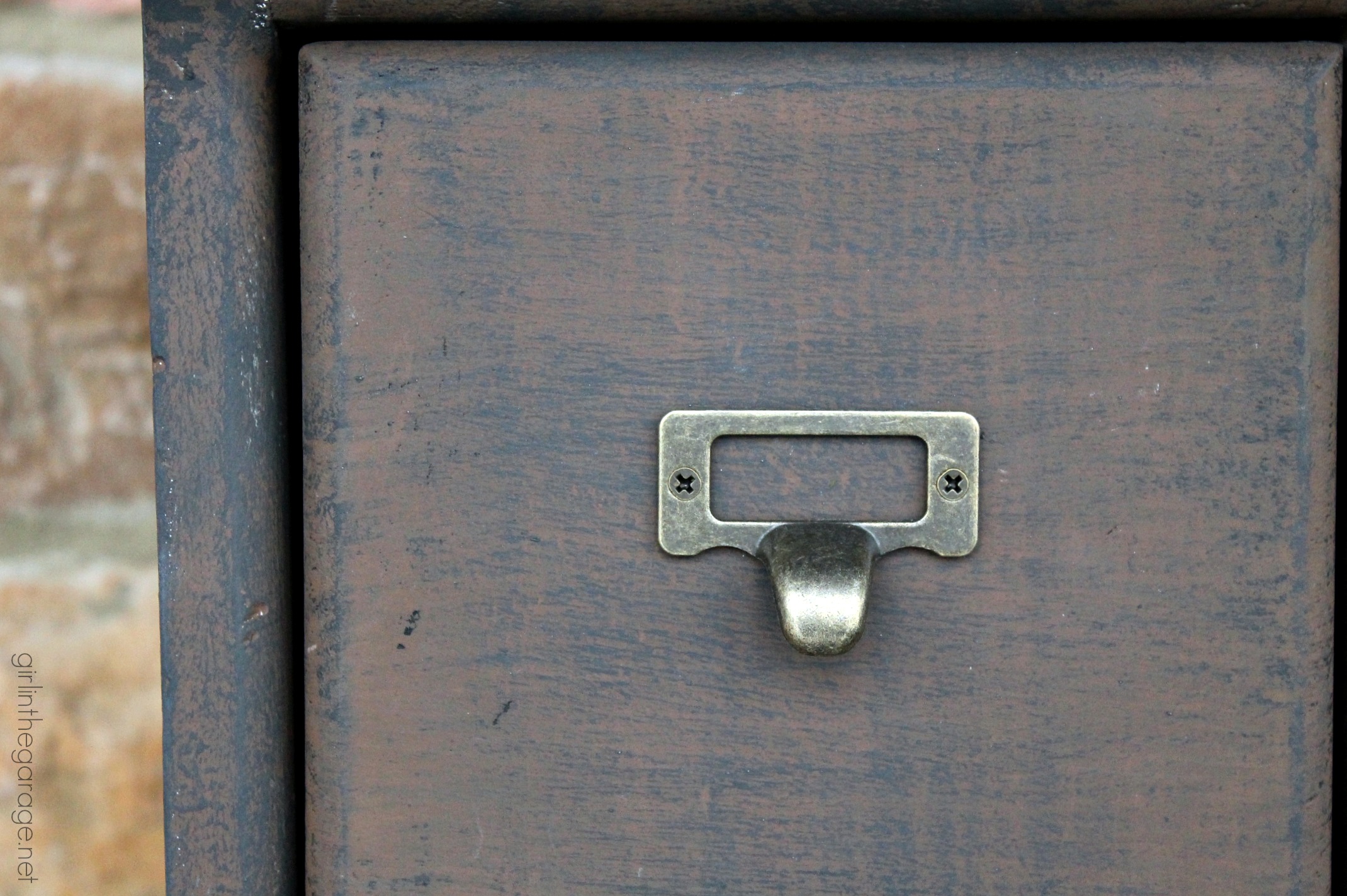 If you want the stained look, but can't have it. Learn how to paint furniture to look like stain. Plus: A card catalog makeover with this faux stain finish! By Girl in the Garage