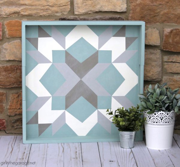 How to Paint a Barn Quilt (on a thrifted tray) - Girl in the Garage®