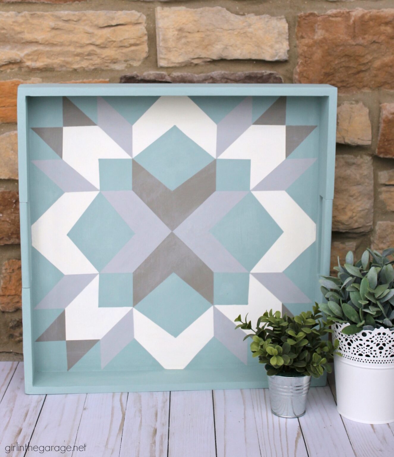 How to Paint a Barn Quilt (on a thrifted tray) Girl in the Garage®