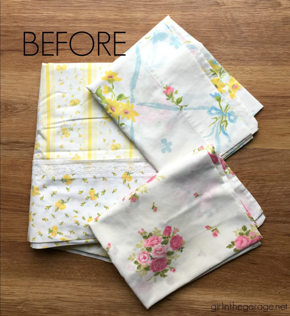 Easy DIY Rag Wreath from Vintage Bed Linens - Girl in the Garage®