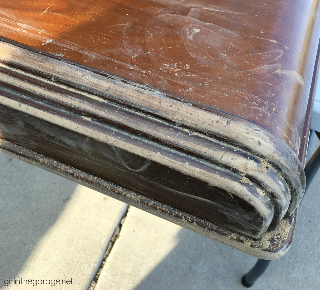 Repurposed cedar chest lid to modern farmhouse bench - DIY tutorial by Girl in the Garage