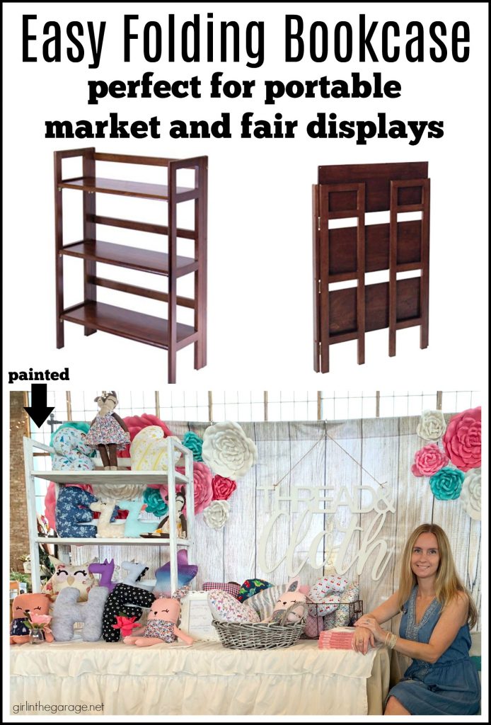Easy folding bookcase - Perfect for portable displays at markets and craft fairs - Display ideas by Girl in the Garage