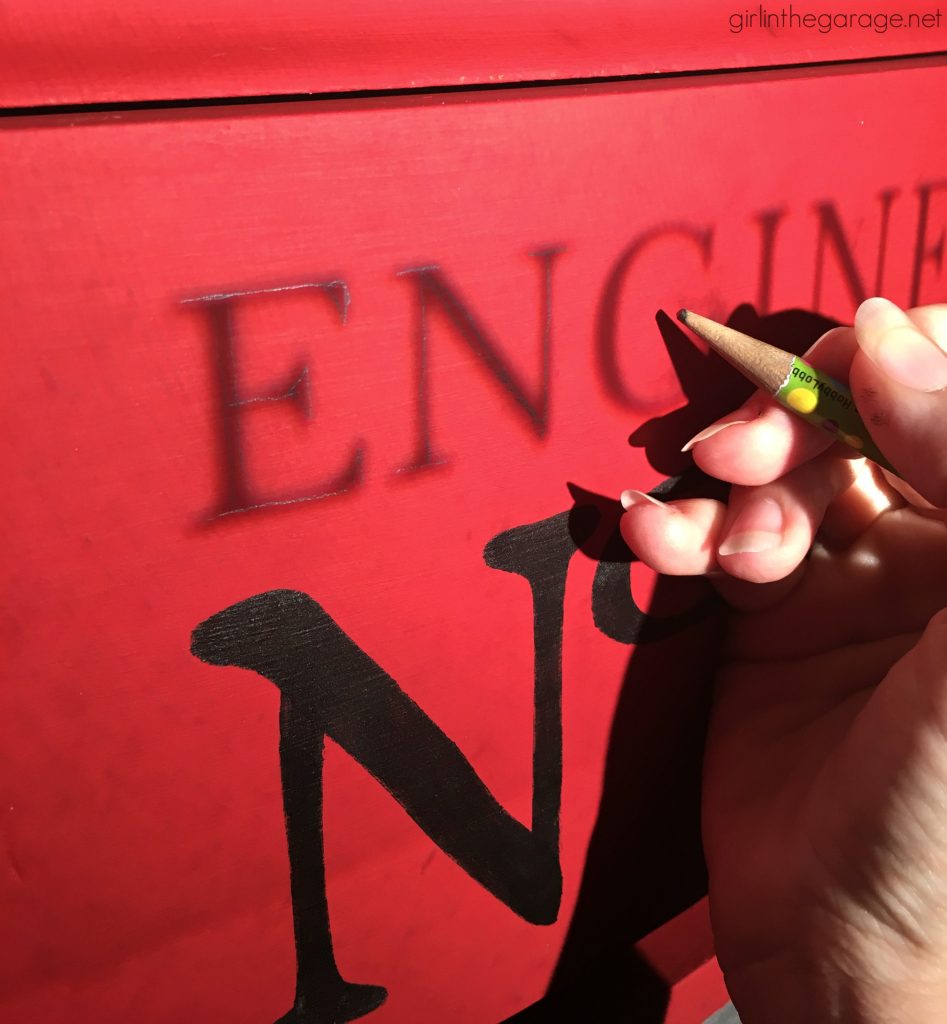 How to paint a fire truck dresser makeover for a kids room - Step by step creative DIY tutorial by Girl in the Garage