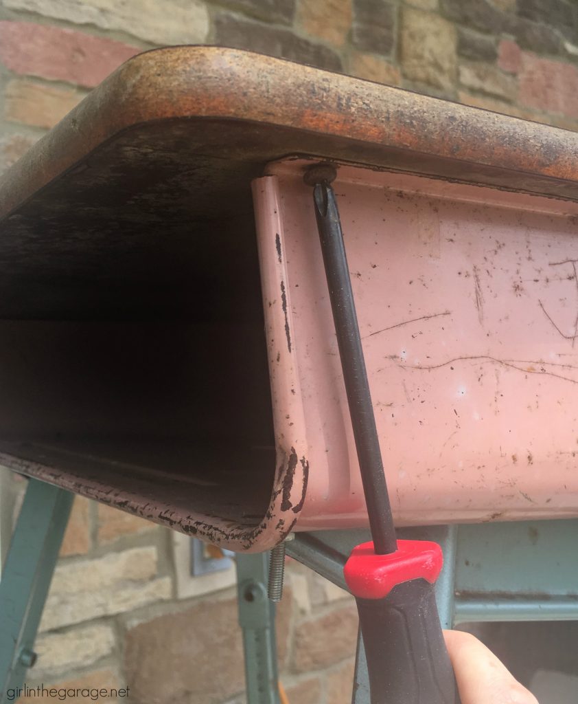 How To Paint A Metal Desk Makeover Two Fails Girl In The Garage