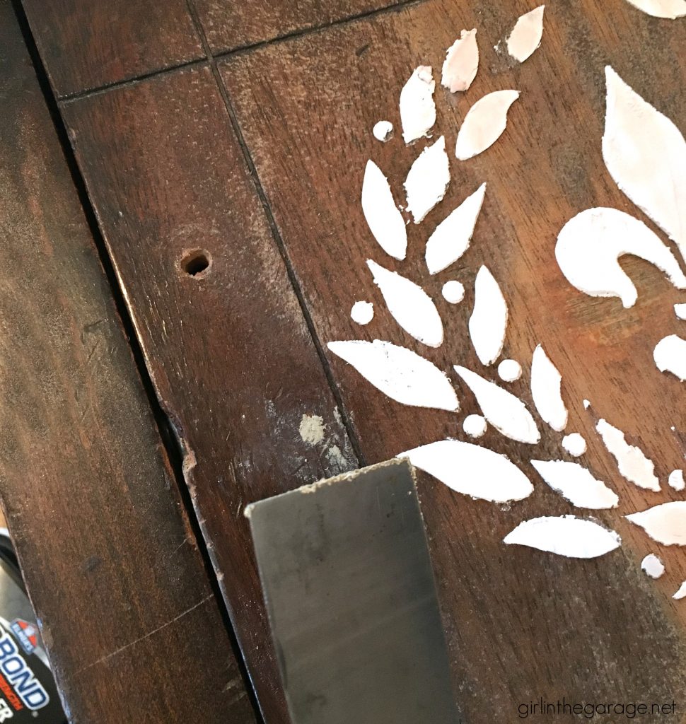 How to Add a Raised Stencil to Furniture - Girl in the Garage®