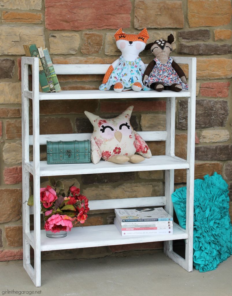 How to paint a folding bookcase - portable and sets up in seconds. Paint a folding bookcase to match your style. By Girl in the Garage