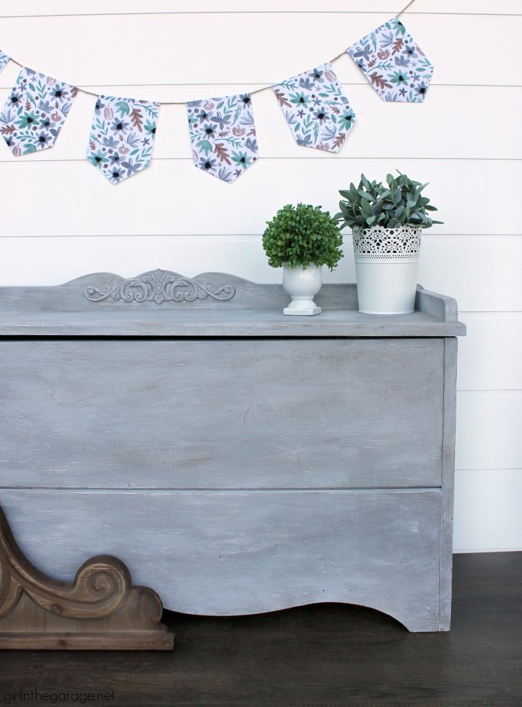 Giverny Chalk Paint Chest Makeover with White Wax - Artsy Chicks Rule®