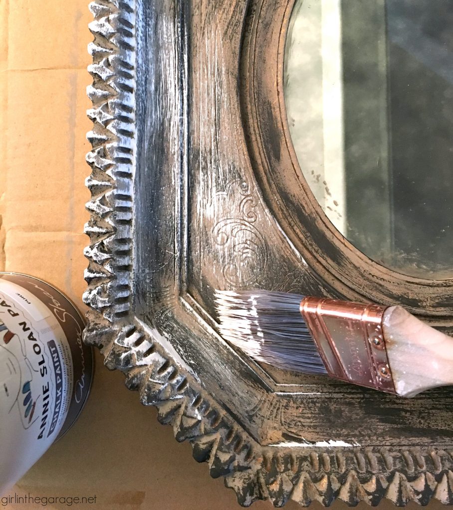 Vintage mirror makeover with Chalk Paint layers - Girl in the Garage